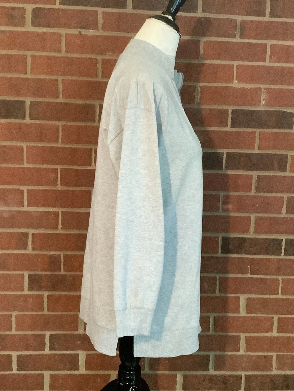 Michael Kors Heather Gray Quarter Zip Sweater with MK Pull